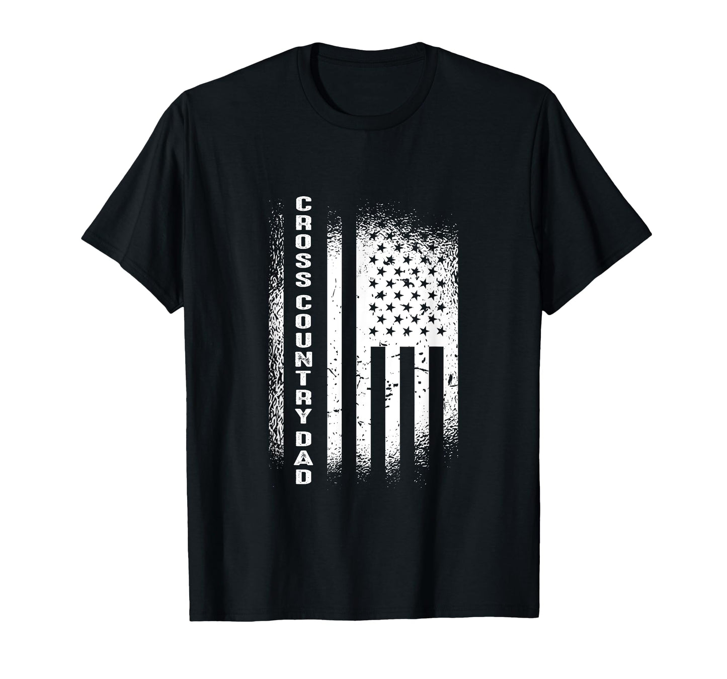 Cross Country Dad Running Vintage American Flag XC Runner T-Shirt for Men