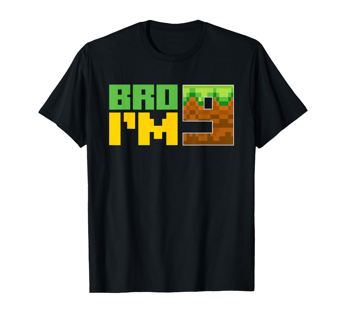 Birthday Boy Bro I'm 9 Year Old Birthday Party Gamer Pixel T-Shirt