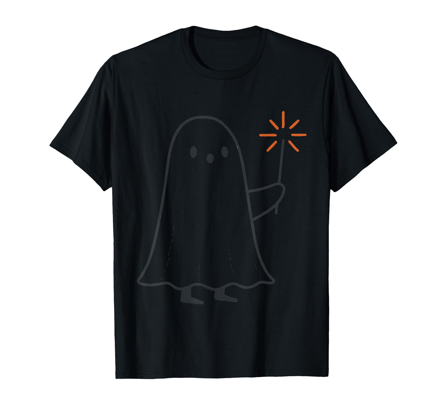 Spooky Ghost Holding Sparkler Halloween Costume Outfit T-Shirt