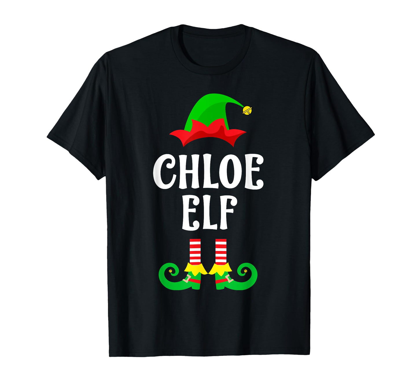 Chloe Elf Personalized Name Christmas Family Matching T-Shirt