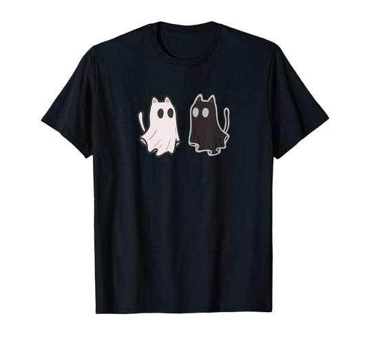 Flowing Little Cute Ghost Cats T-Shirt