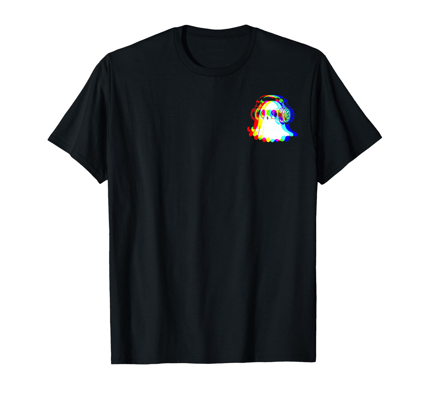 (2side) House Music Ghost DJ Rave Color Optical Illusion T-Shirt