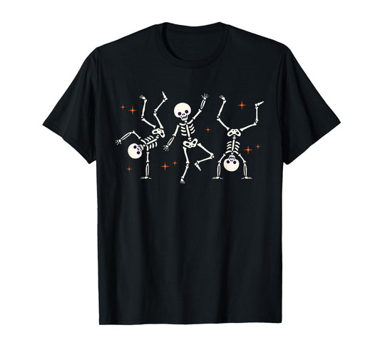 Dancing Skeletons Dance Challenge Halloween Scary Boys Girls T-Shirt