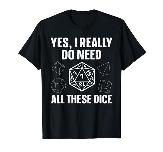 Cool Polyhedral Dice Art For Men Women RPG Gaming D20 Dice T-Shirt