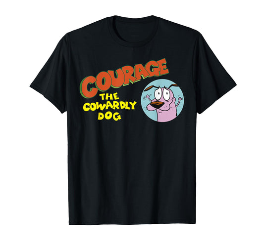 Courage the Cowardly Dog Retro Vintage Portrait & Logo Men Women Girls Kids T-Shirt