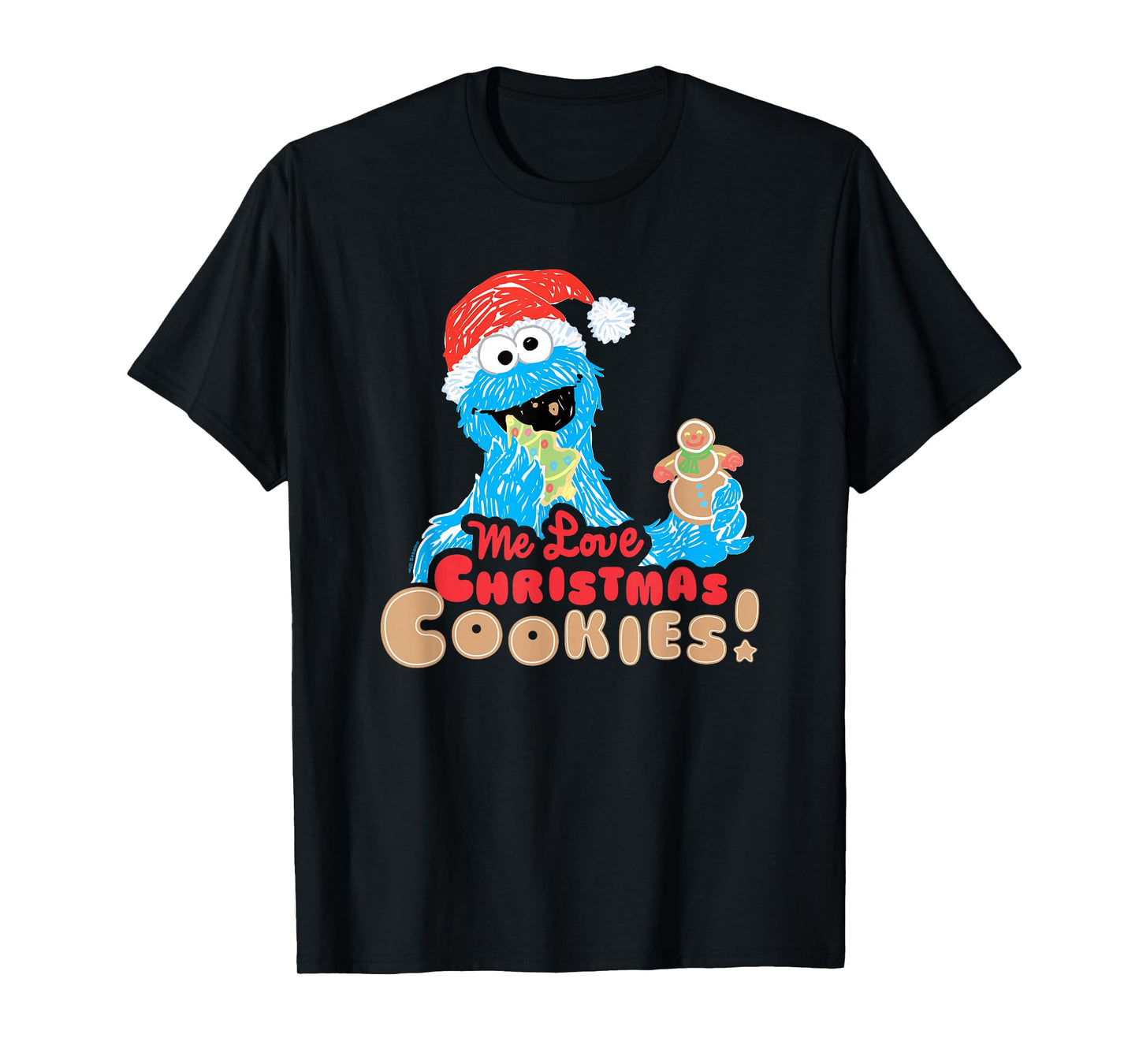 Sesame Street Cookie Monster, Me Love Christmas Cookies T-Shirt