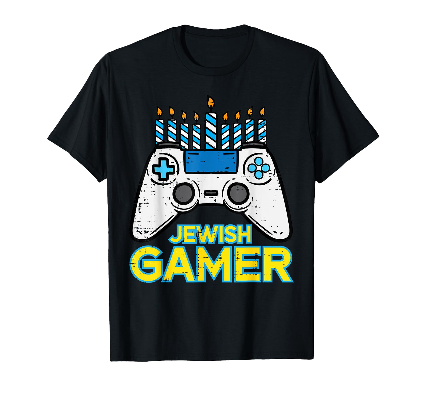 Hanukkah Jewish Gamer Chanukah Video Game Men Boys Kids Teen T-Shirt