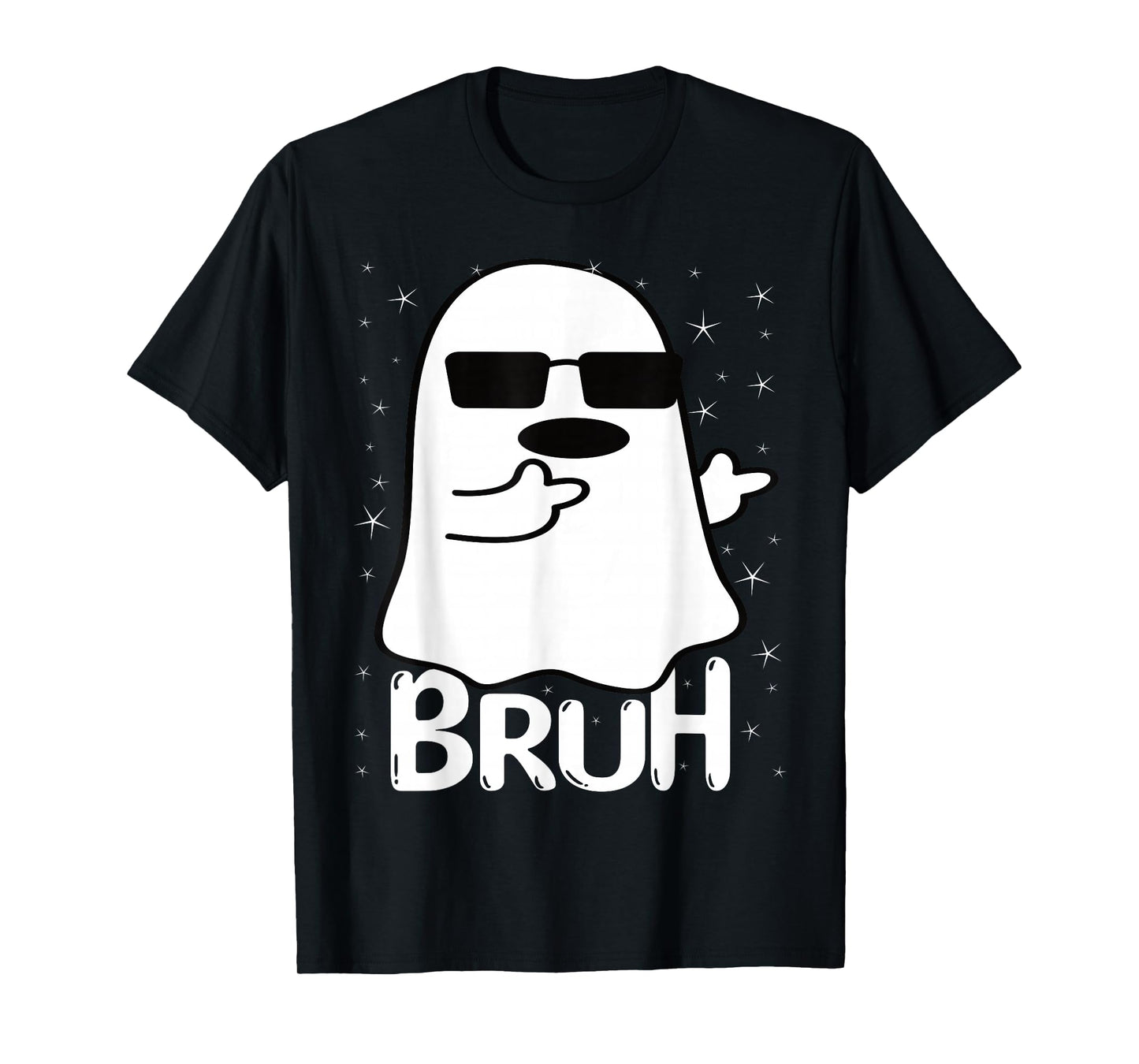 Bruh Ghost Funny Halloween Costume Men Kids Boys T-Shirt