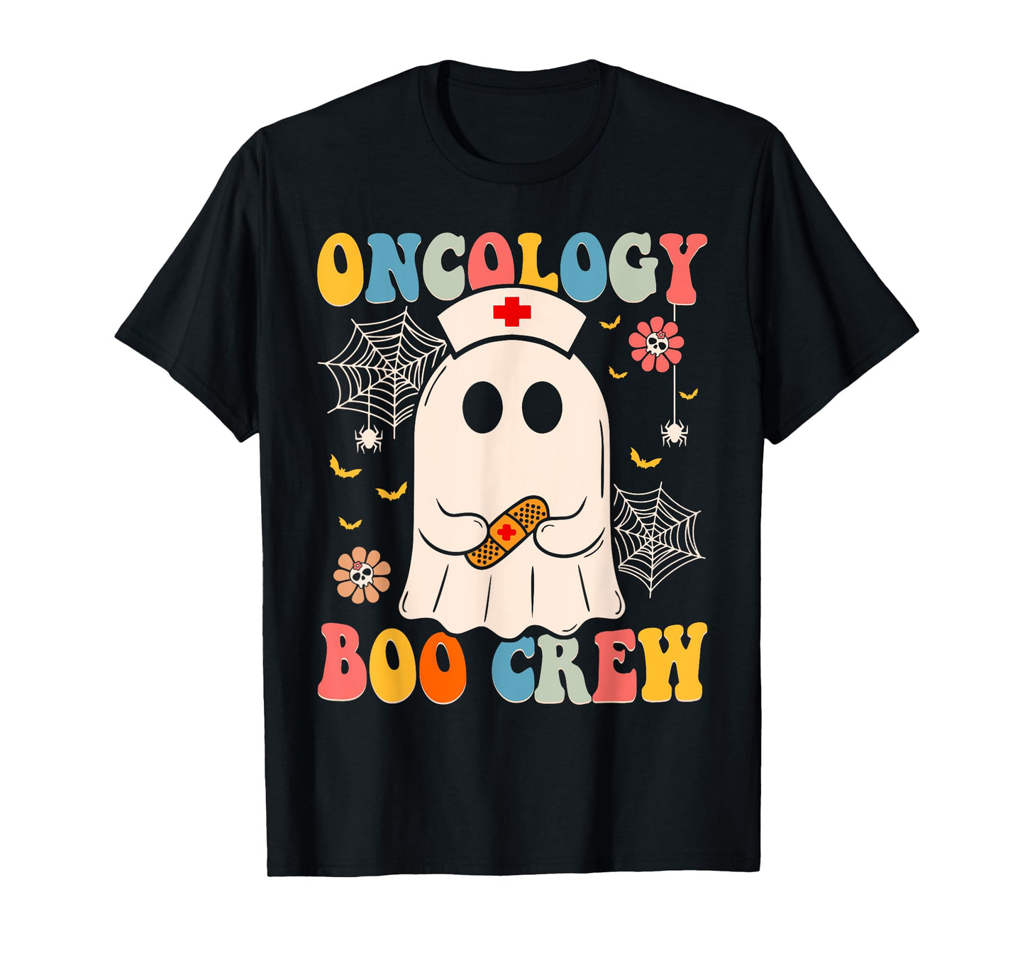 Groovy Oncology Boo Crew Nurse Funny Ghost Halloween Nurse T-Shirt