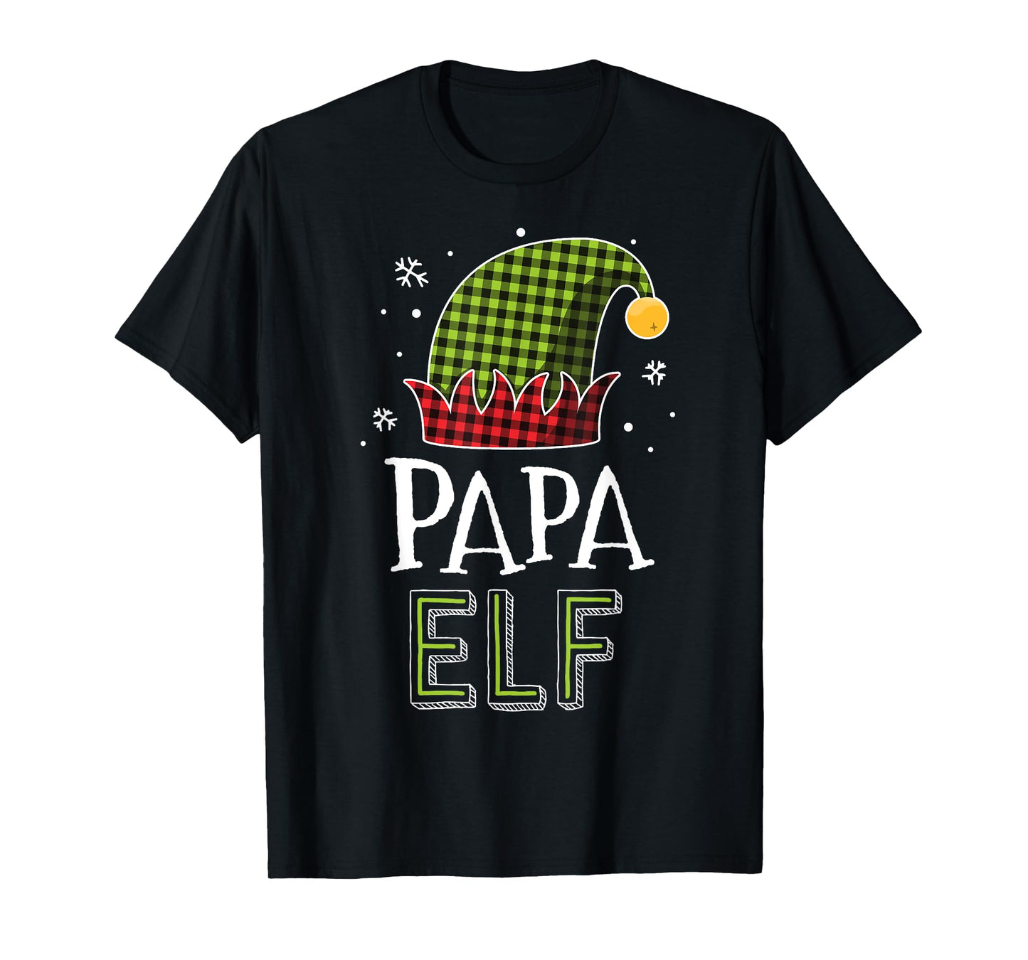 Papa Elf Plaid Christmas Shirt Dad Matching Family Elves T-Shirt