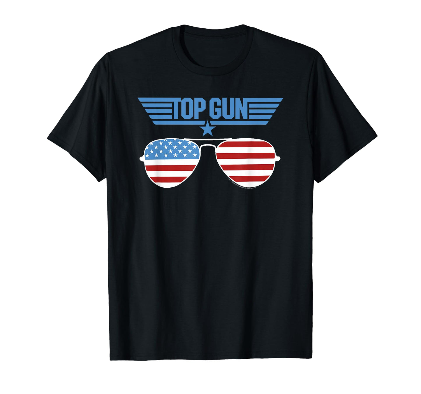 Top Gun White Aviator Sunglasses with Logo Action Movie T-Shirt