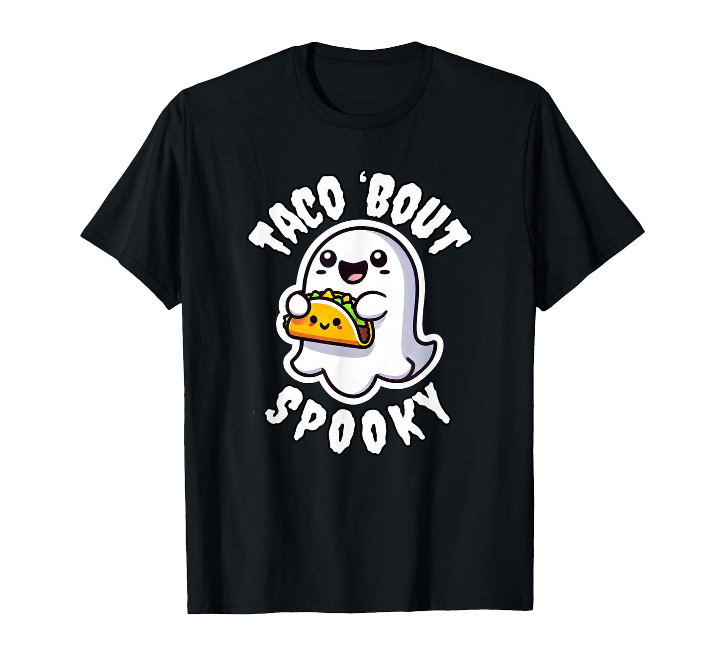 Taco' Bout Spooky Cute Ghost Holding a Taco Halloween Kids T-Shirt