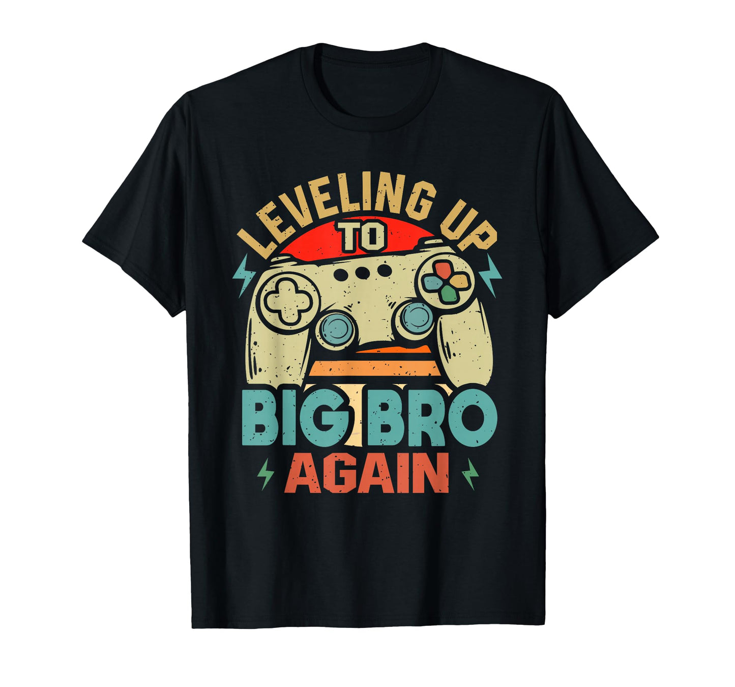 Leveling Up To Big Bro Again Vintage Gamer Brother Again T-Shirt