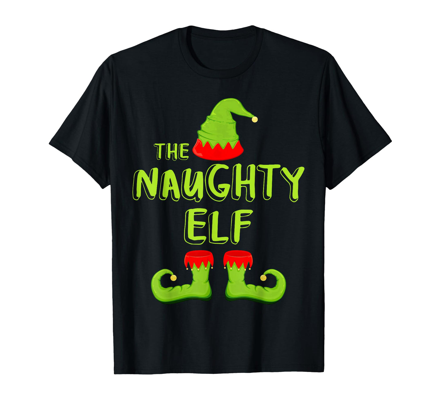 The Naughty Elf Shirt Adult Kids Matching Christmas Elf T-Shirt