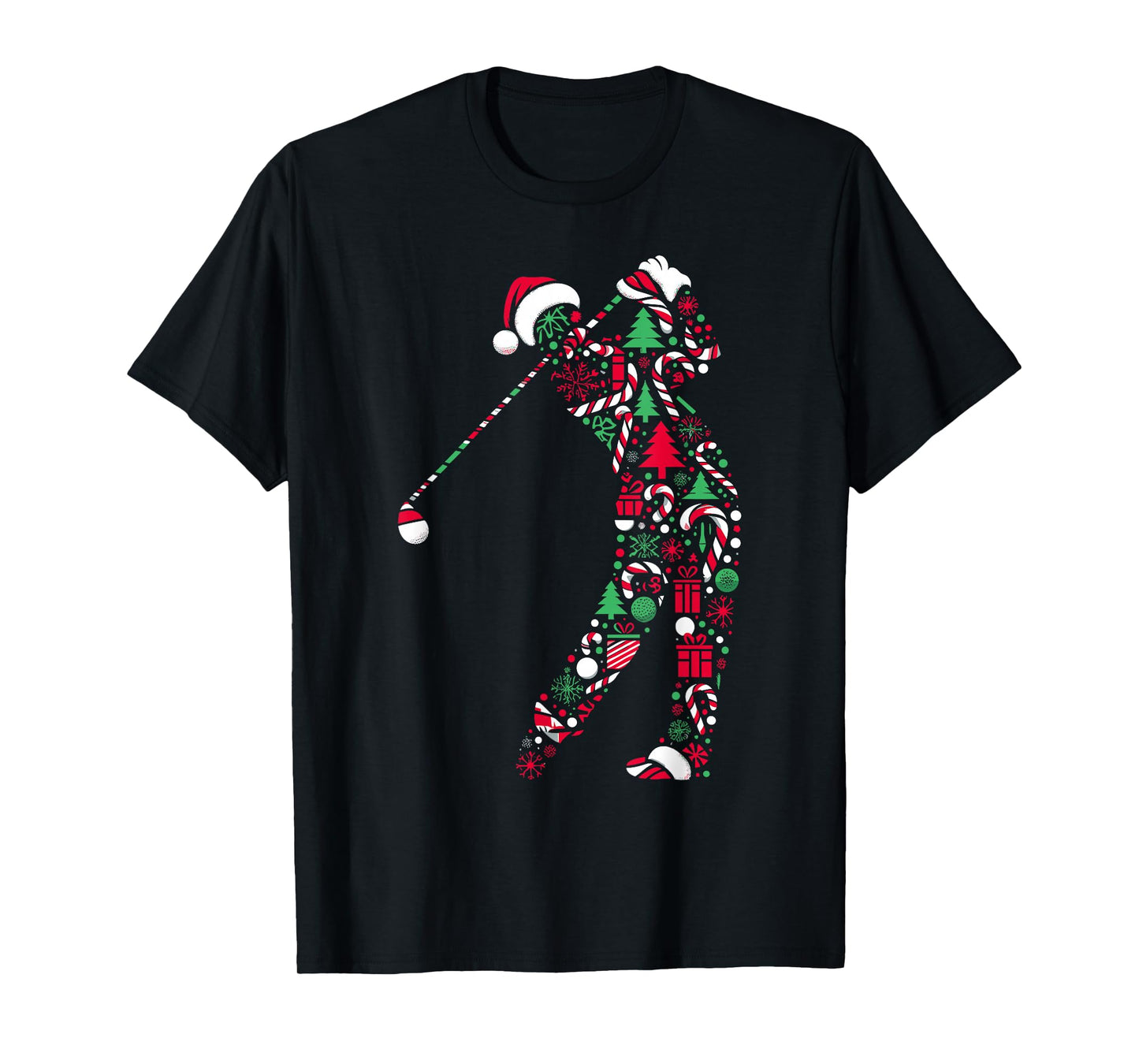 Christmas Tree Candy Golf Santa Christmas Womens Mens Kids T-Shirt