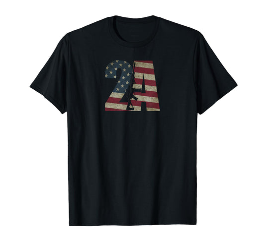 2nd Amendment Patriotic Gun Owner American Flag Rifle T-Shirt