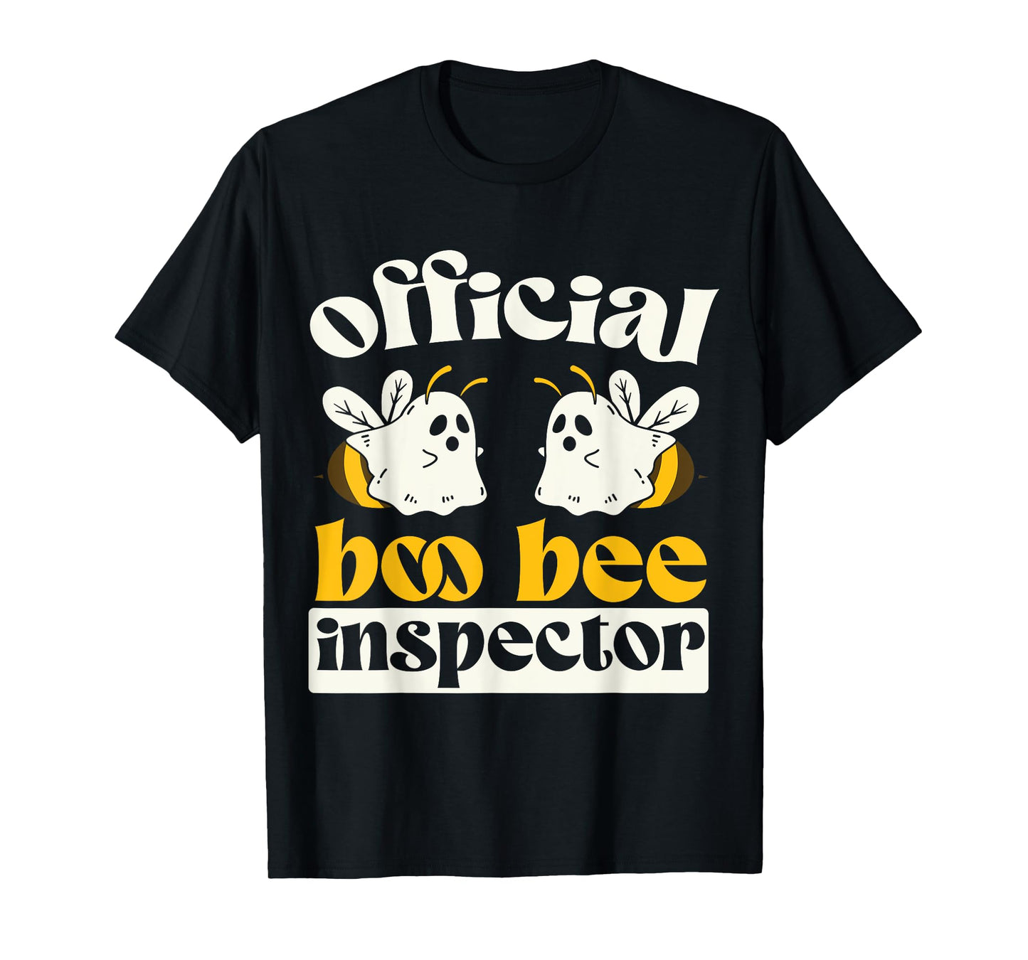 Official Boo Bee Inspector Halloween Humor Funny Ghost T-Shirt