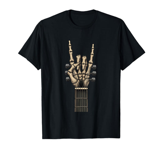 Rock On Skeleton Hand - Halloween Guitarist Guitar Player T-Shirt