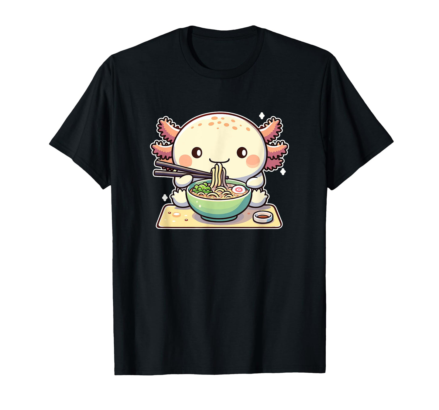Cute Axolotl Eats Ramen Noodles Axolotls Ramen T-Shirt