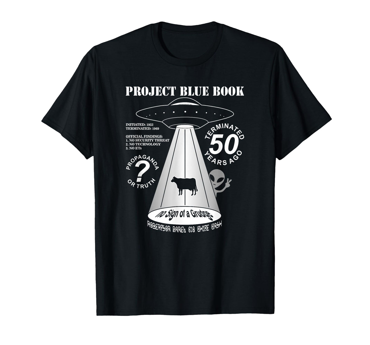 Project Blue Book UFO Investigation 50th Anniversary T-Shirt