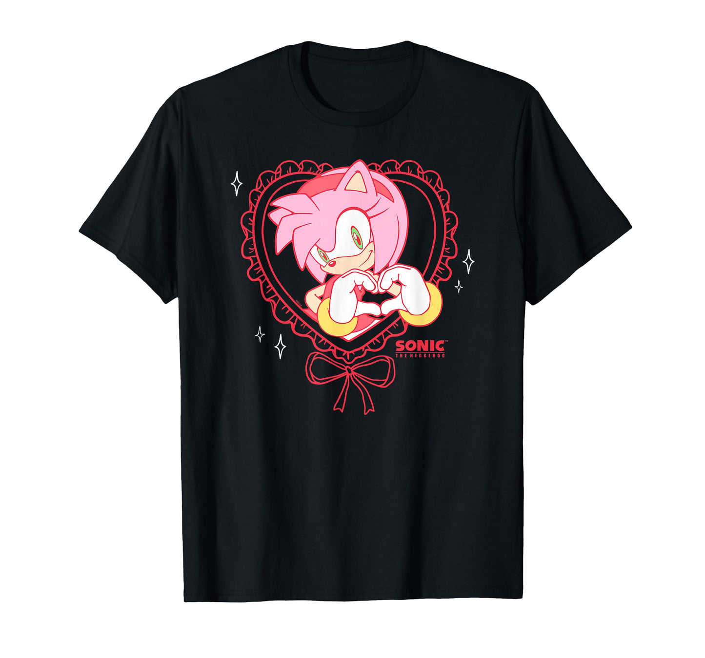 Sonic The Hedgehog Valentine's Day Amy Coquette Portrait T-Shirt