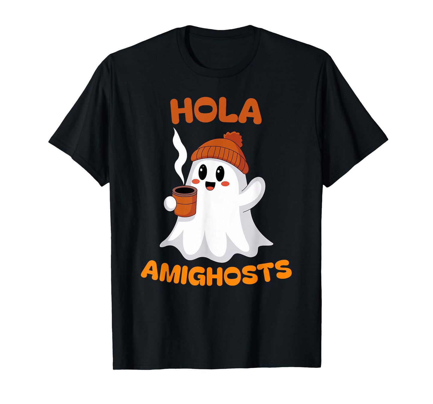 Hola Amighosts Funny Spanish Pun Language Ghost Halloween T-Shirt