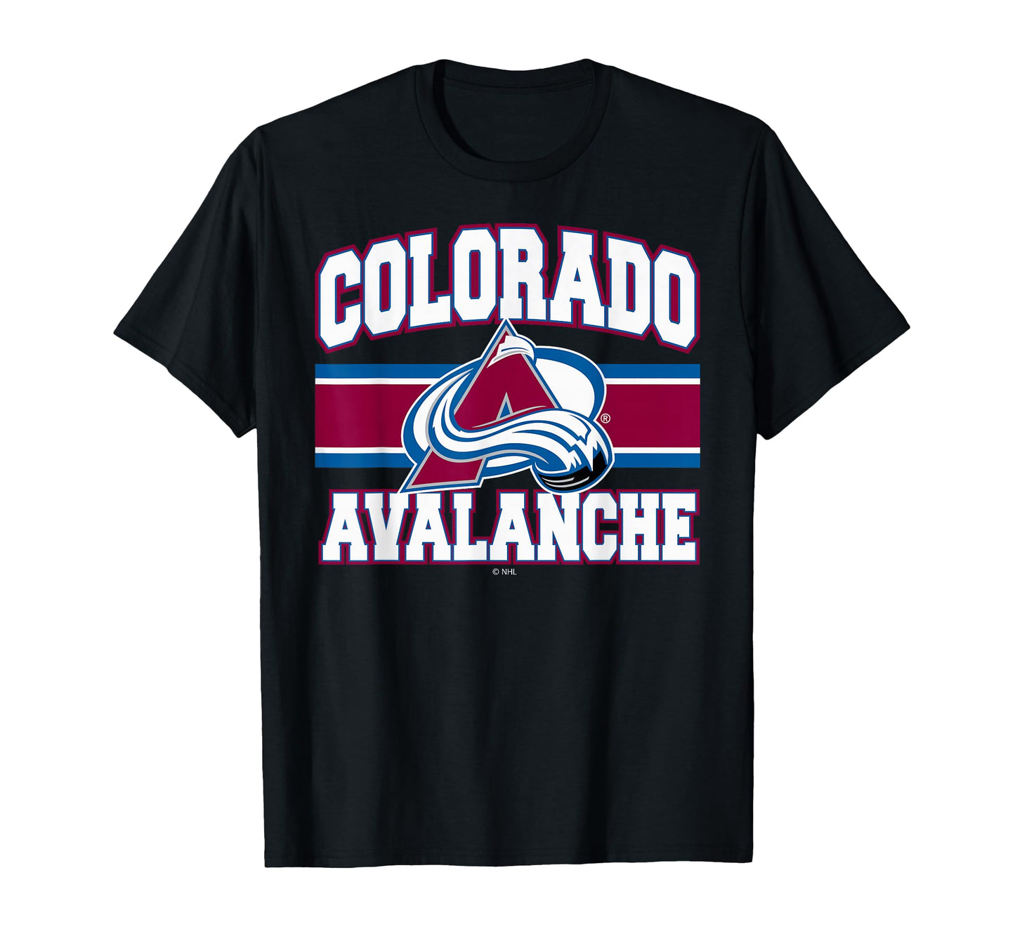 Colorado Avalanche Stripe Navy Officially Licensed T-Shirt
