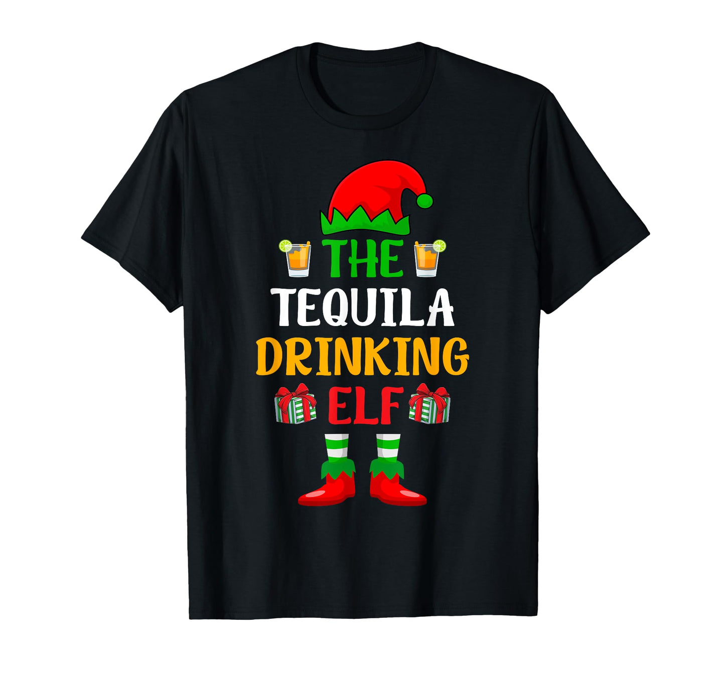 The Tequila Drinking ELF Xmas Holiday Christmas Tequila T-Shirt