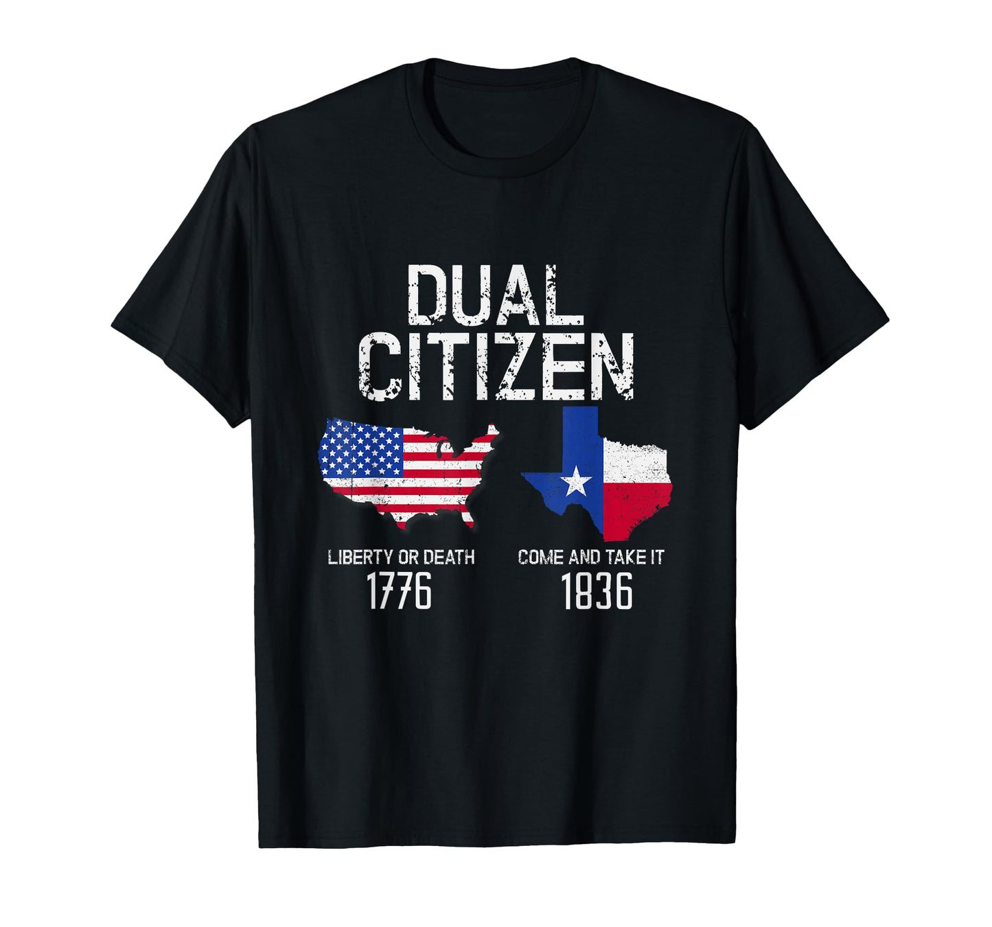 Dual Citizen Texas Pride Born and Raise USA TX Map Flag T-Shirt