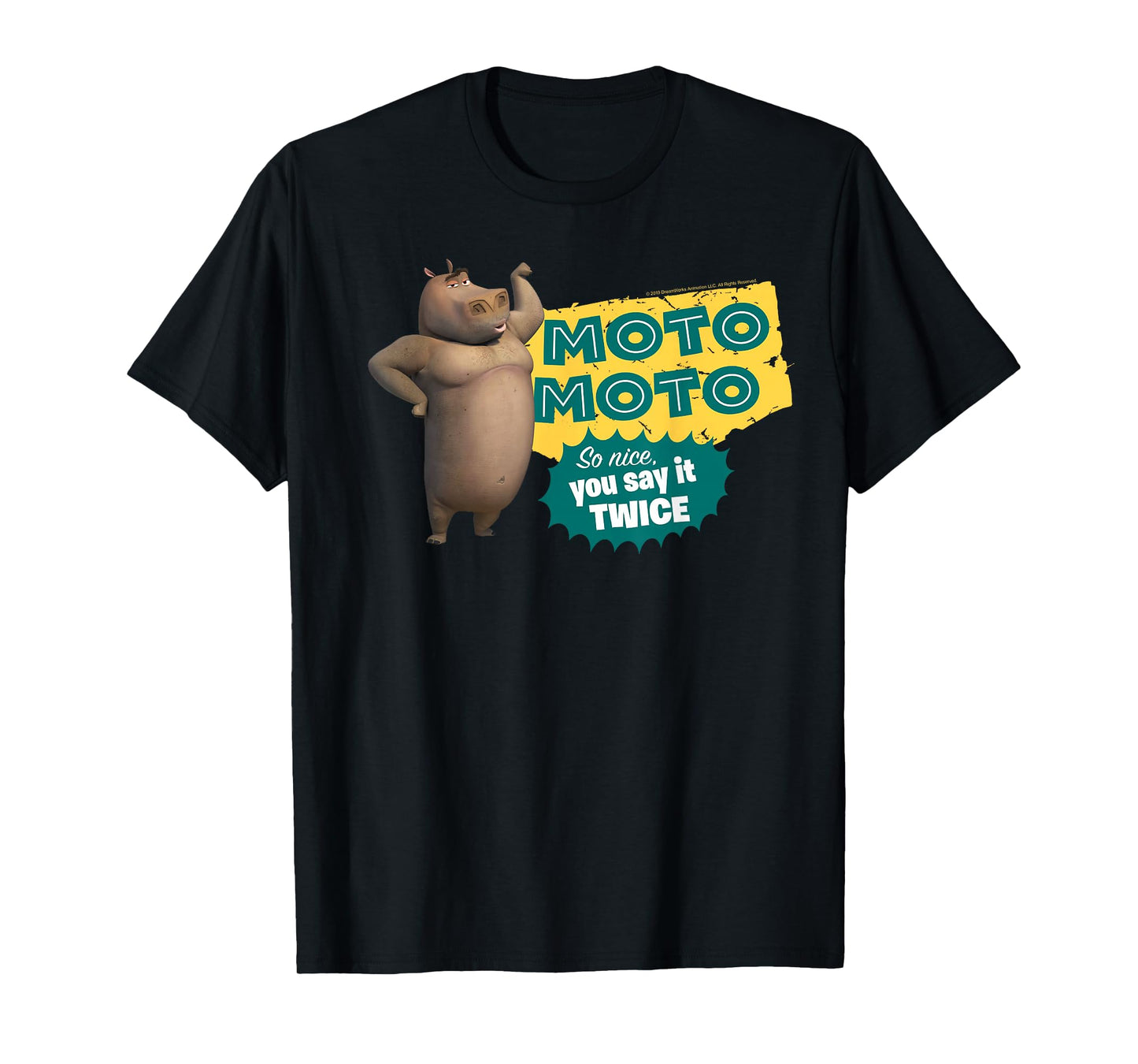 Madagascar Moto Moto Say It Twice Text Poster T-Shirt