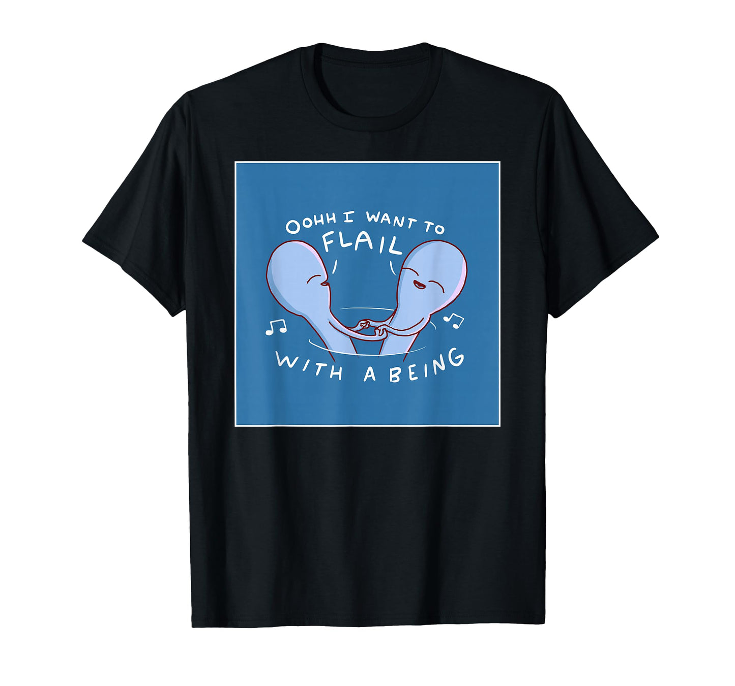 Threadless Nathan W. Pyle Flail With A Being Graphic T-Shirt