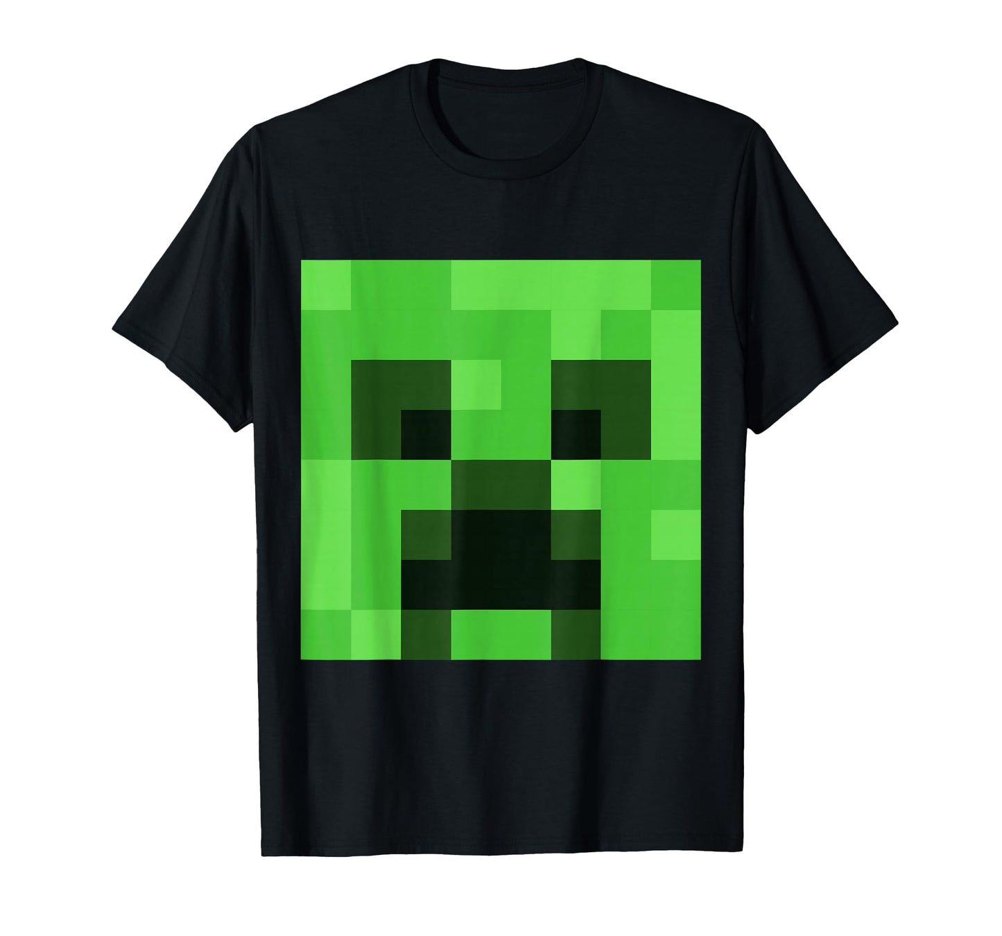 Minecraft Creeper Big Green Pixel Face T-Shirt