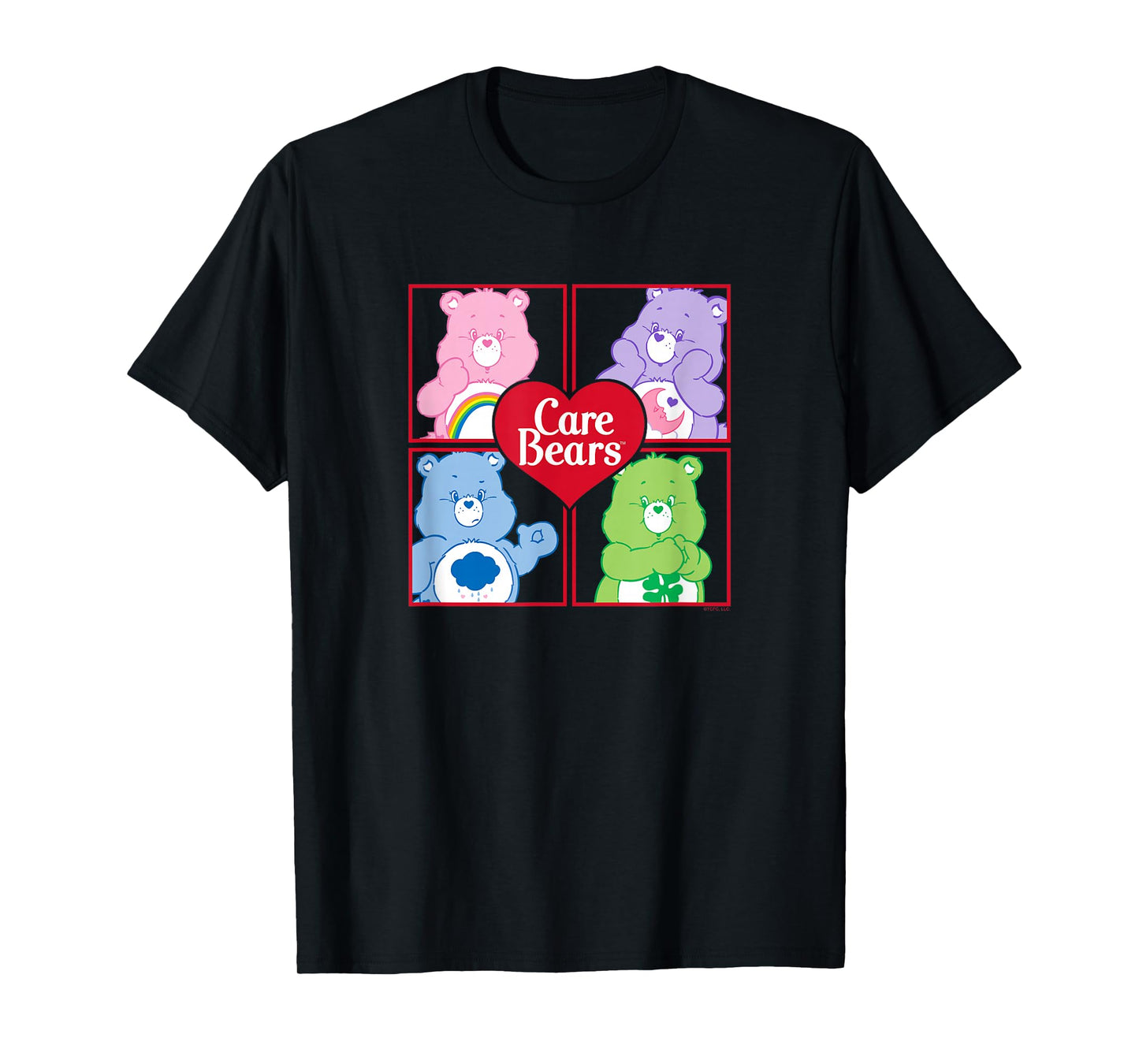 Care Bears Four Block Bears Heart Logo Retro Cartoon T-Shirt