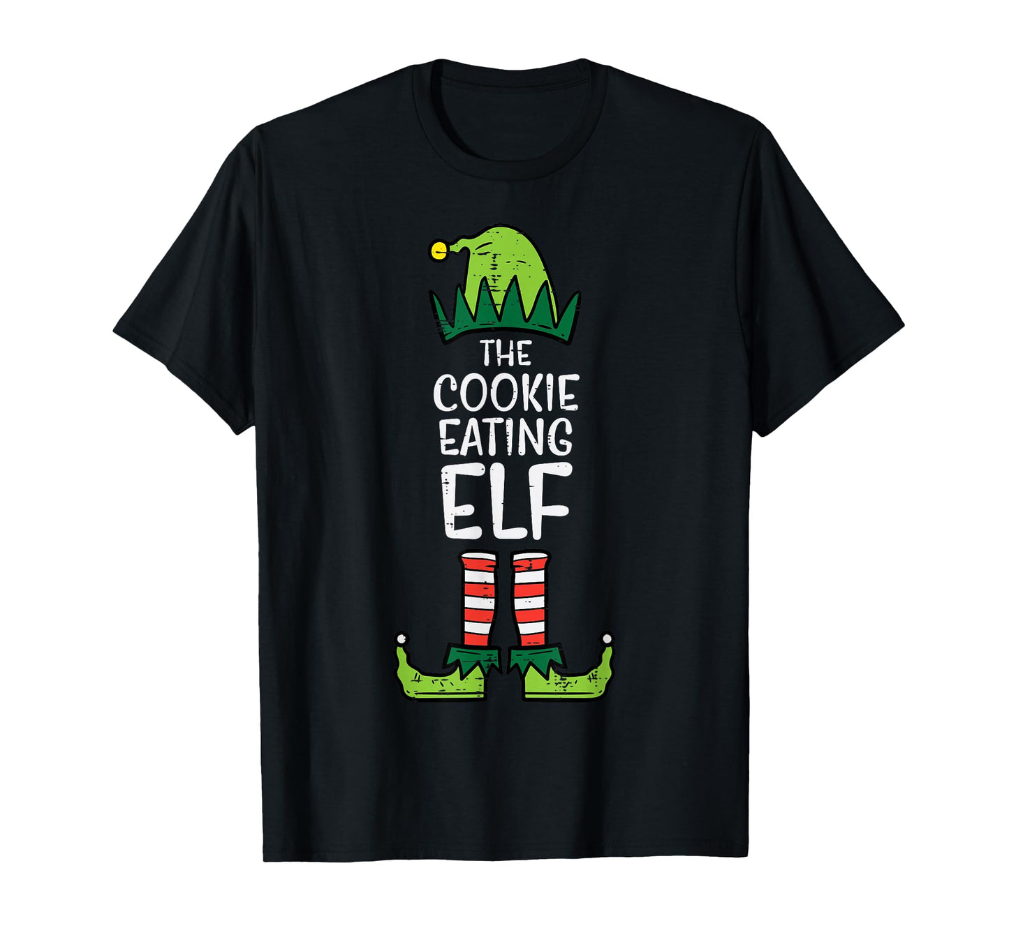 Cookie Eating Elf Xmas Christmas Family Dad Kids T-Shirt