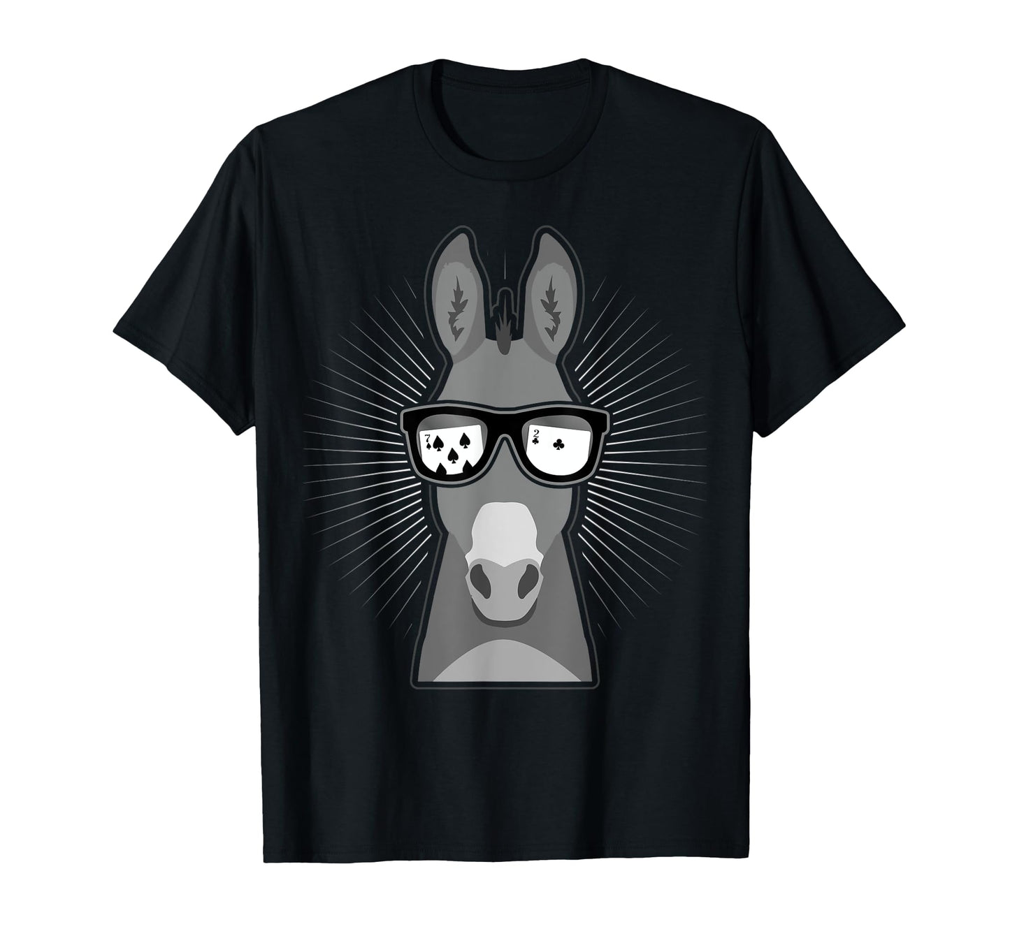 Funny Donkey Card Player With Seven Deuce T-Shirt