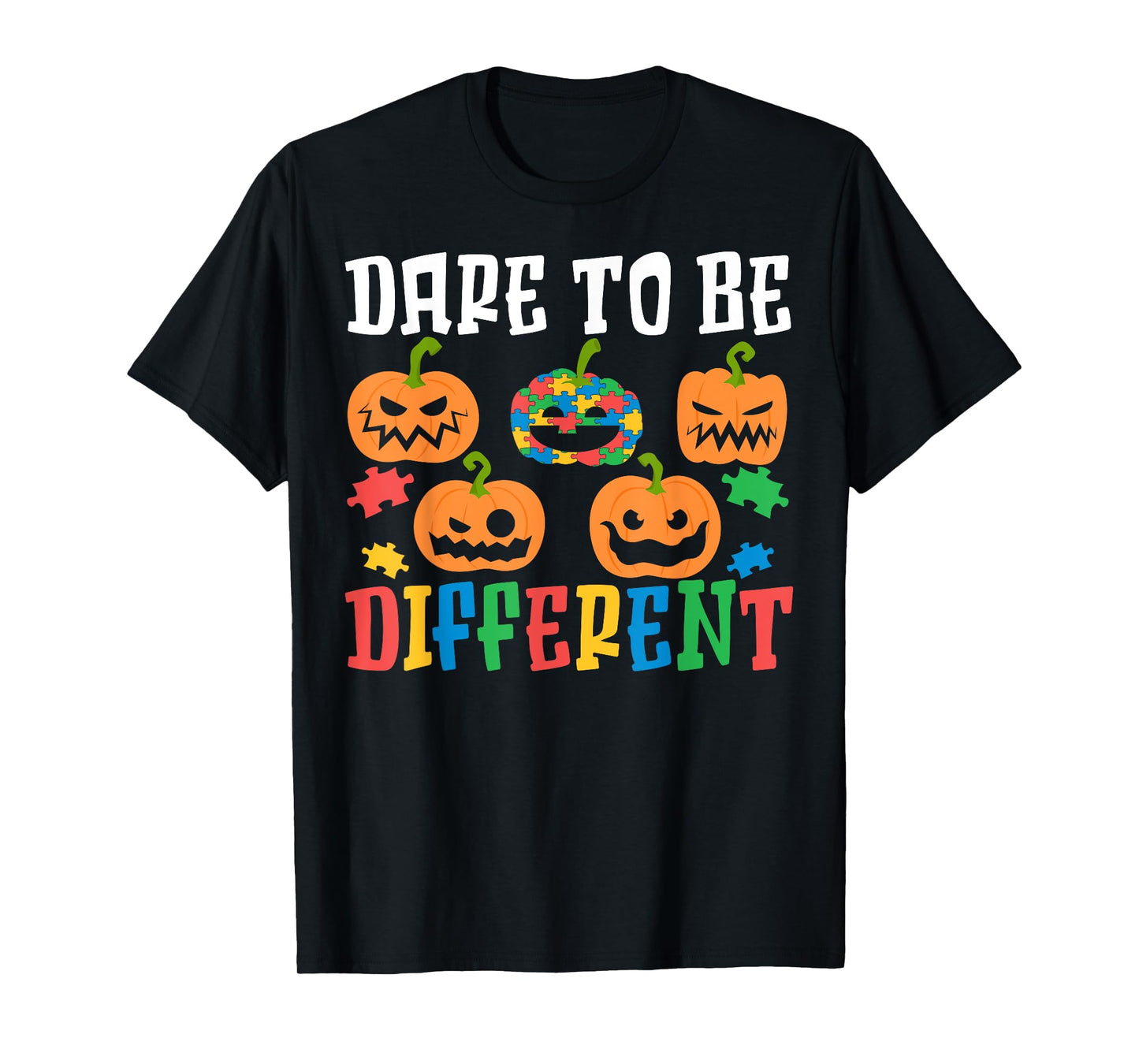 Autism Halloween Puzzle Trick Or Treat Autism Awareness T-Shirt