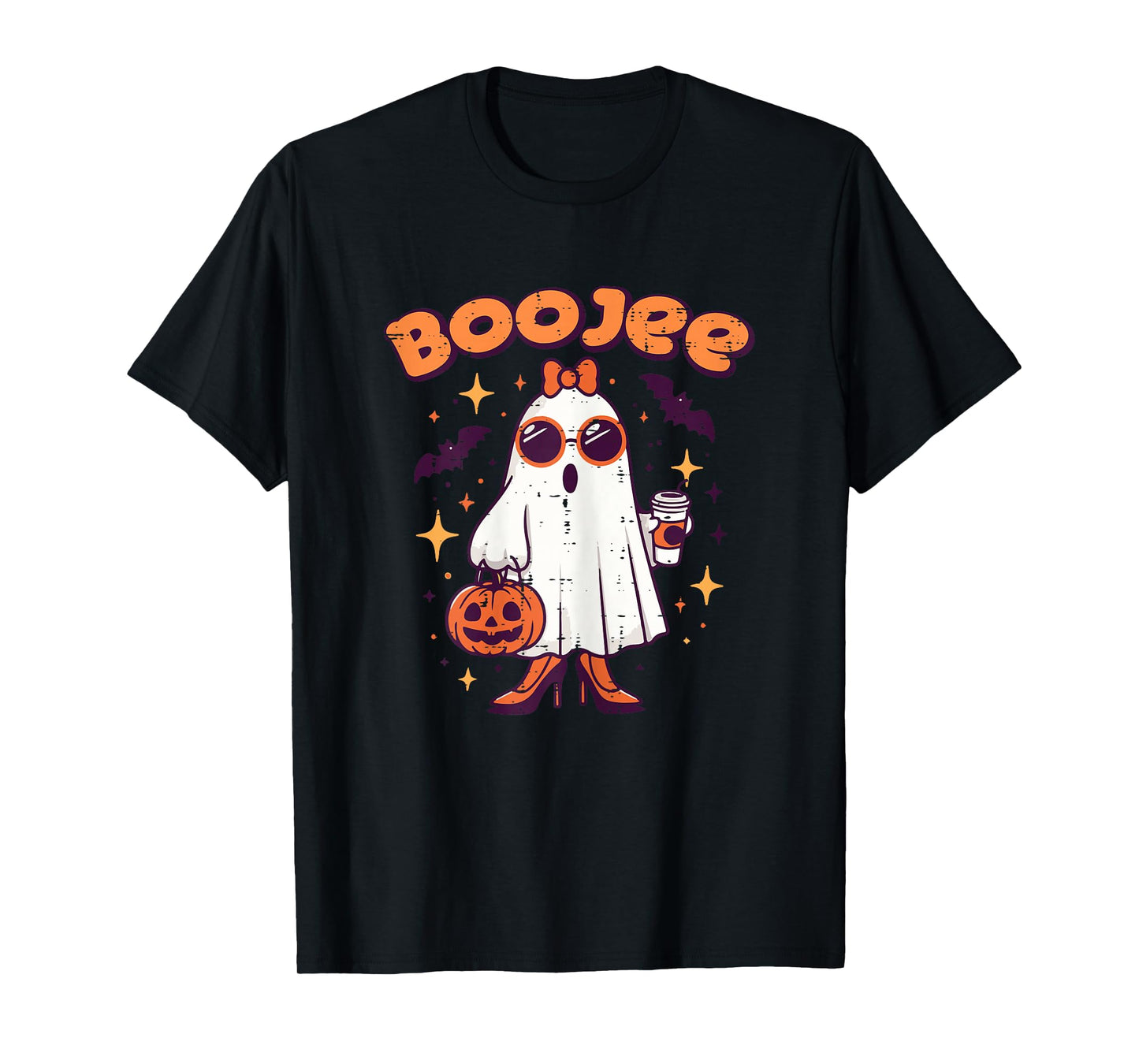 Halloween Ghost Coffee Boojee Bougie Costume Women Girls Kid T-Shirt