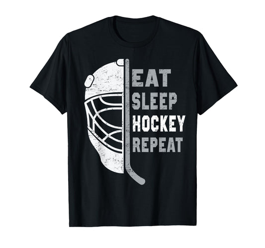 Eat Sleep Hockey Repeat Hockey Lovers Kids Youth Women T-Shirt