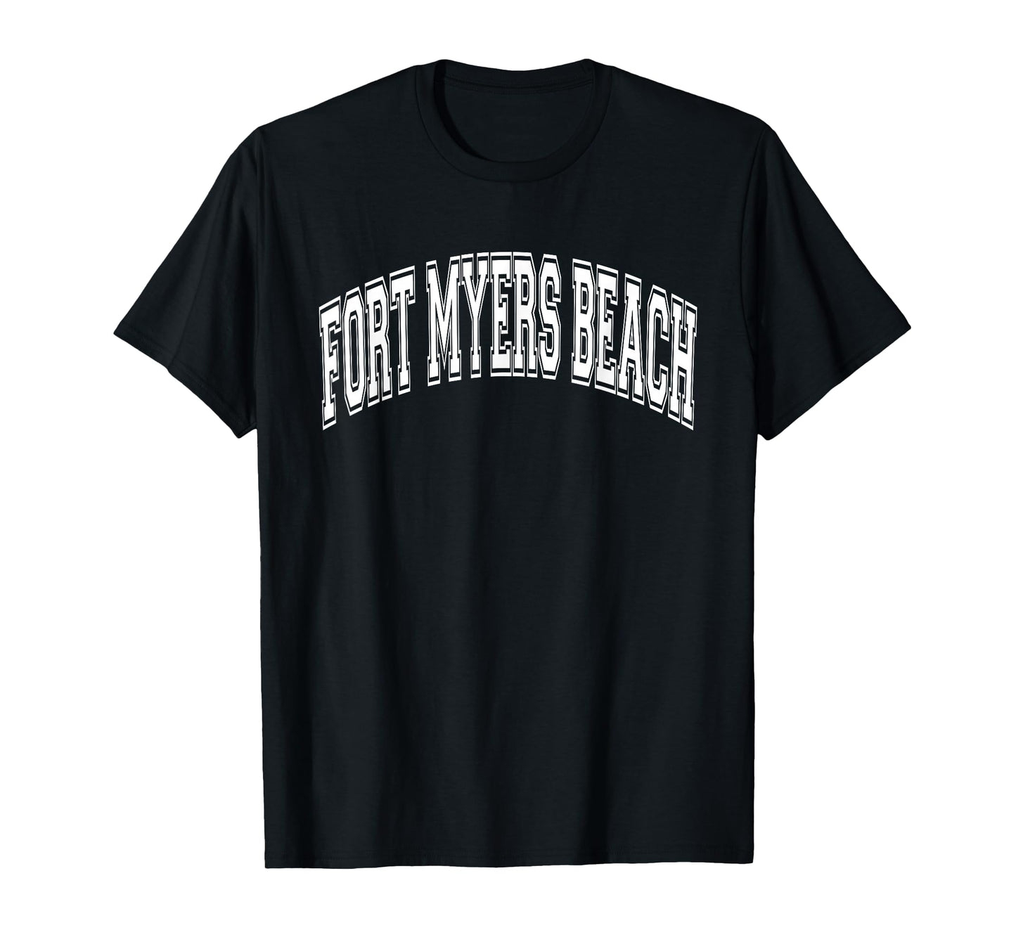 Fort Myers Beach Arched White Text T-Shirt