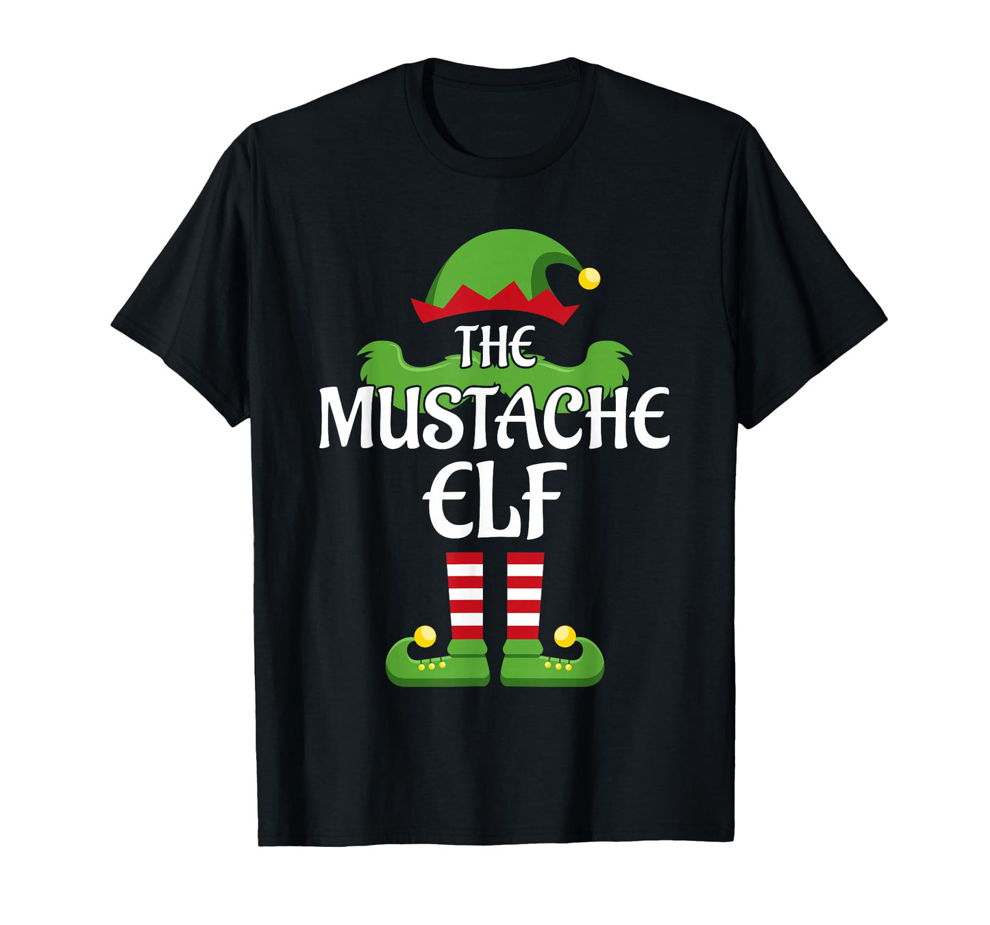 Mustache Elf Family Matching Group Christmas T-Shirt