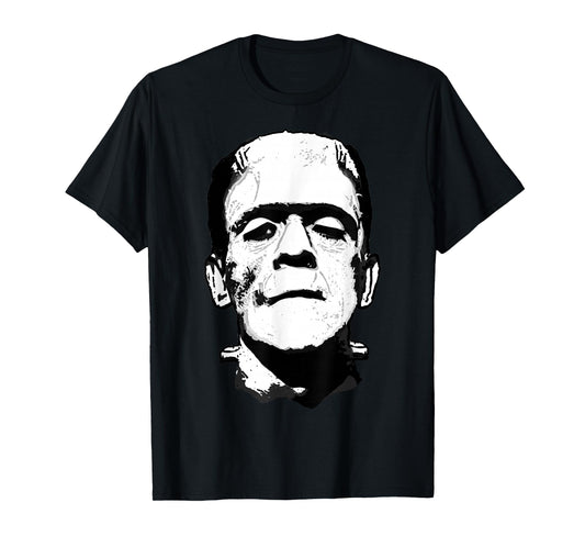 Halloween Frankenstein Monster Black and White T-Shirt