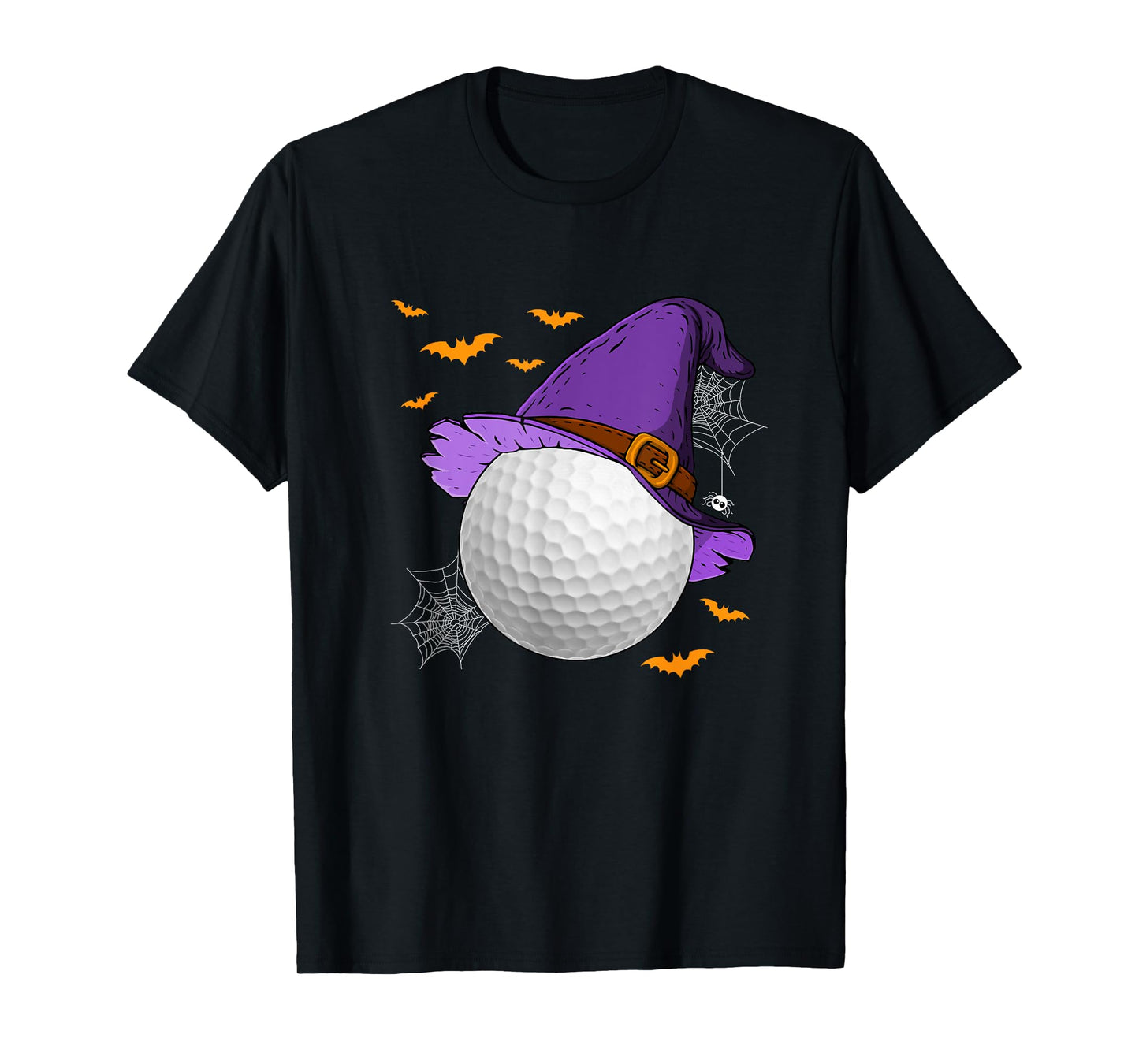 Golf Ball Witch Hat Pumpkin Spooky Halloween Costume T-Shirt