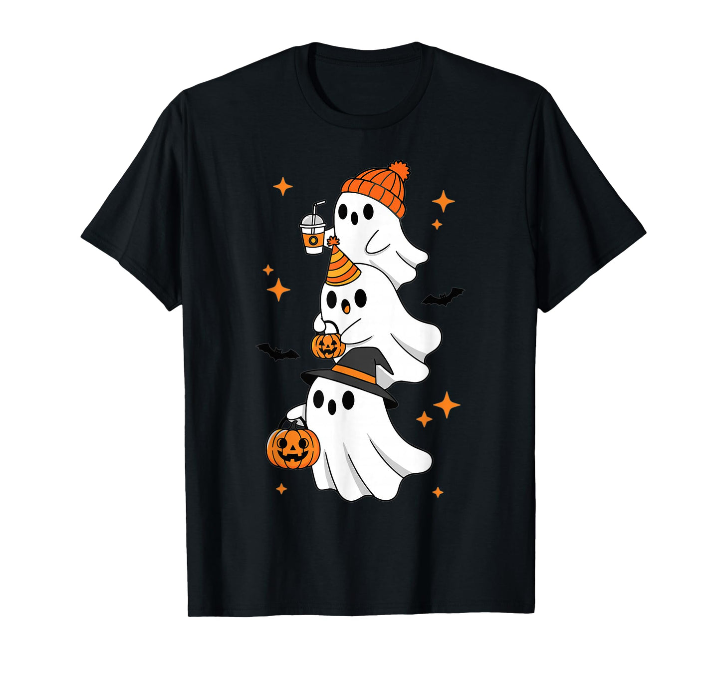 Halloween Ghosts Pumpkin Witch Hat Cute Party T-Shirt
