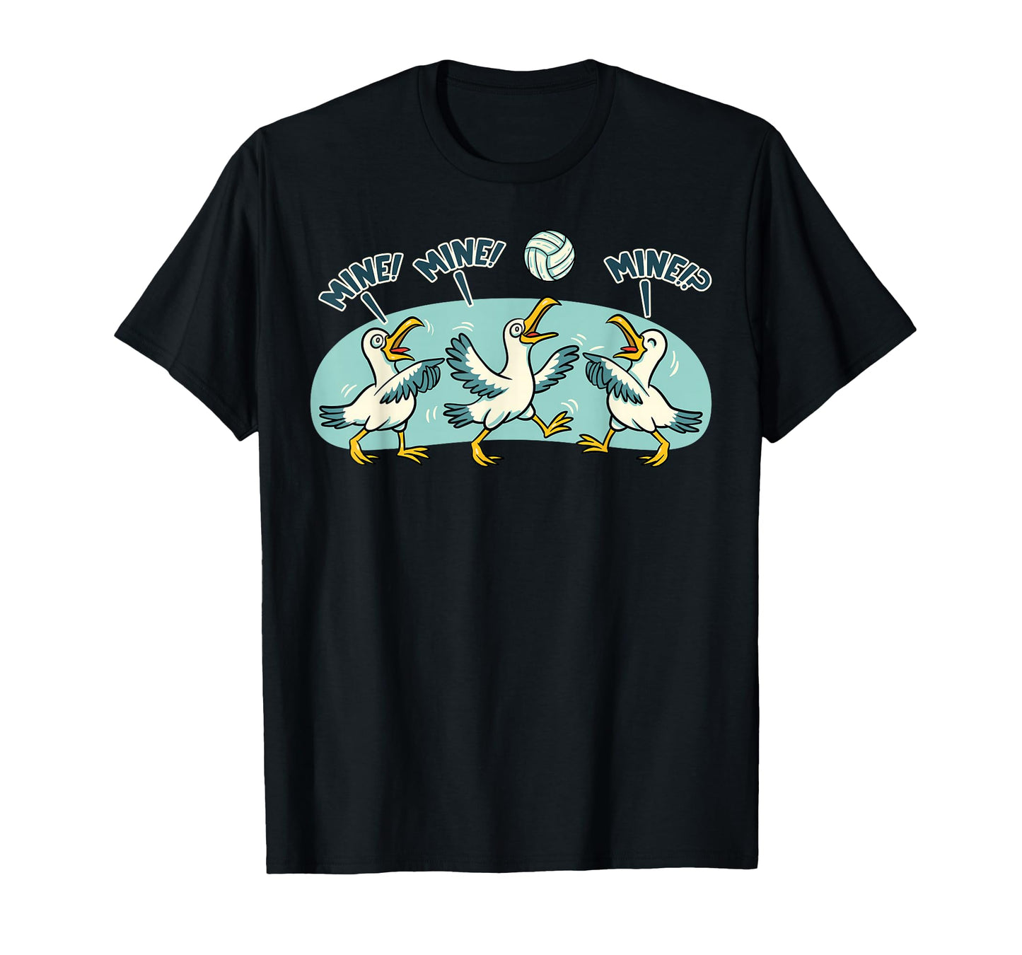 Volleyball Seagull Mine Funny Beach Volleyball Player Gift T-Shirt