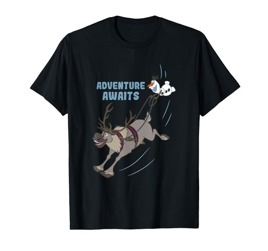 Disney Frozen 2 Happy Olaf & Sven Adventure Awaits Poster T-Shirt