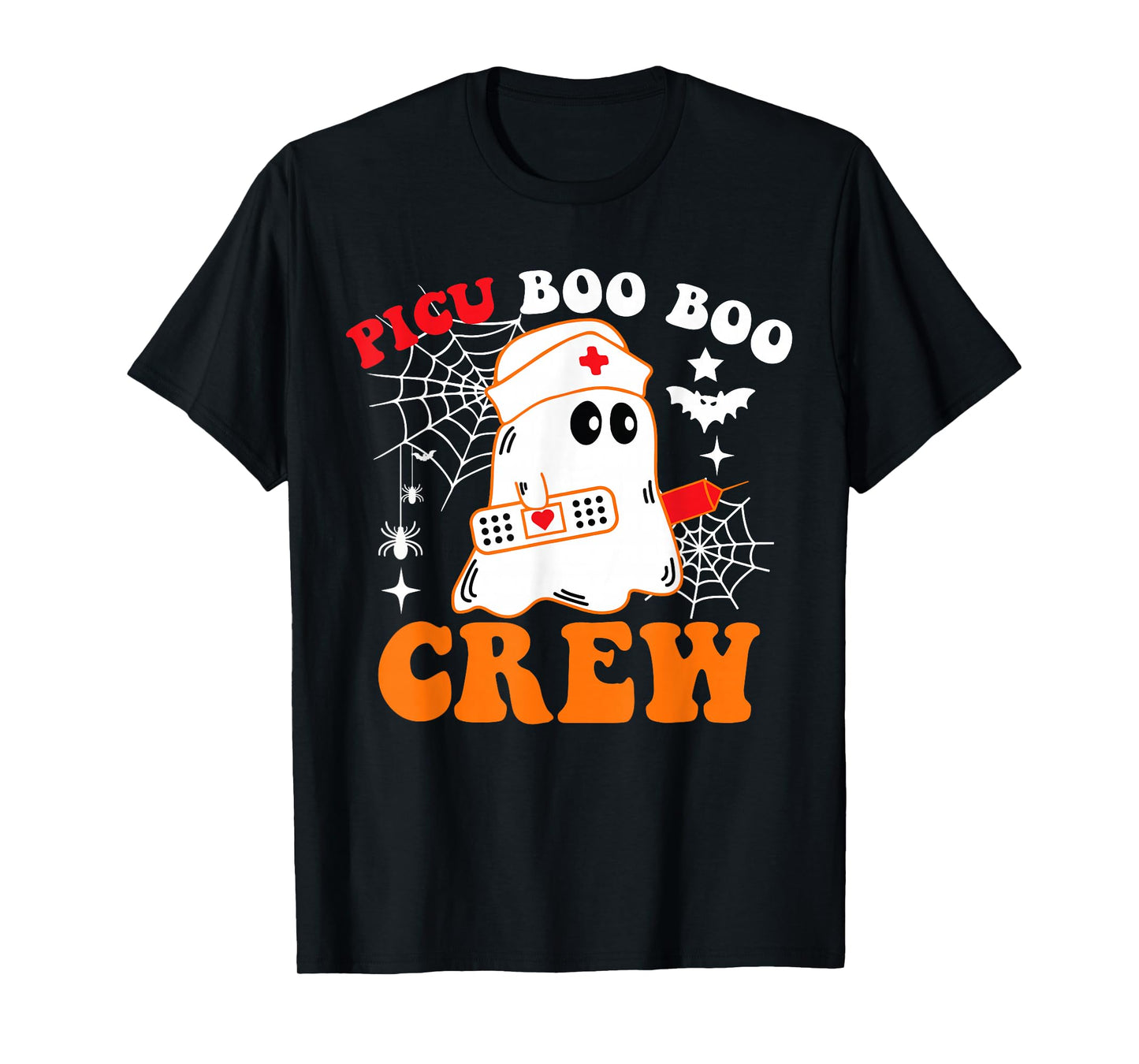 PICU Boo Boo Crew Funny Nurse Ghost Halloween T-Shirt