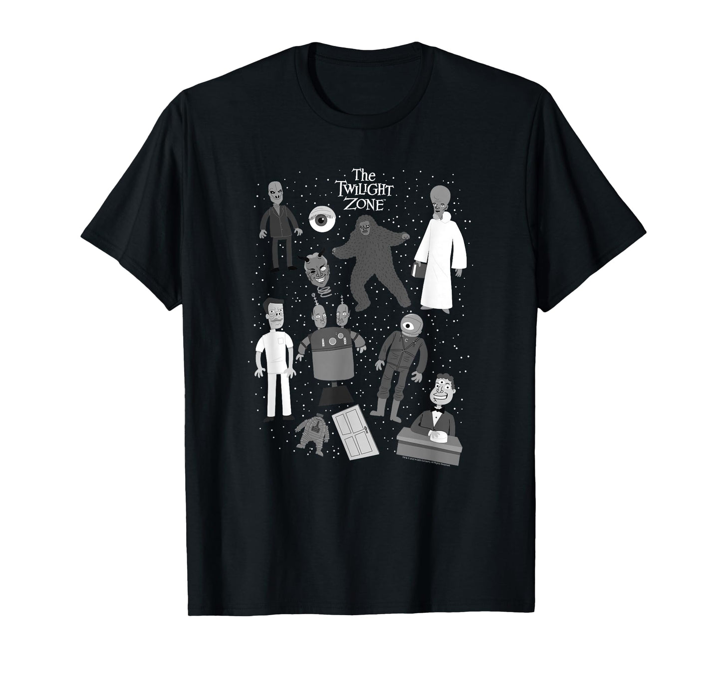 The Twilight Zone Classic Monsters Group Poster T-Shirt