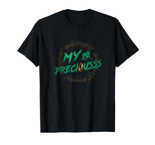 The Lord of The Rings My Precious Gollum Ring Vintage Text T-Shirt