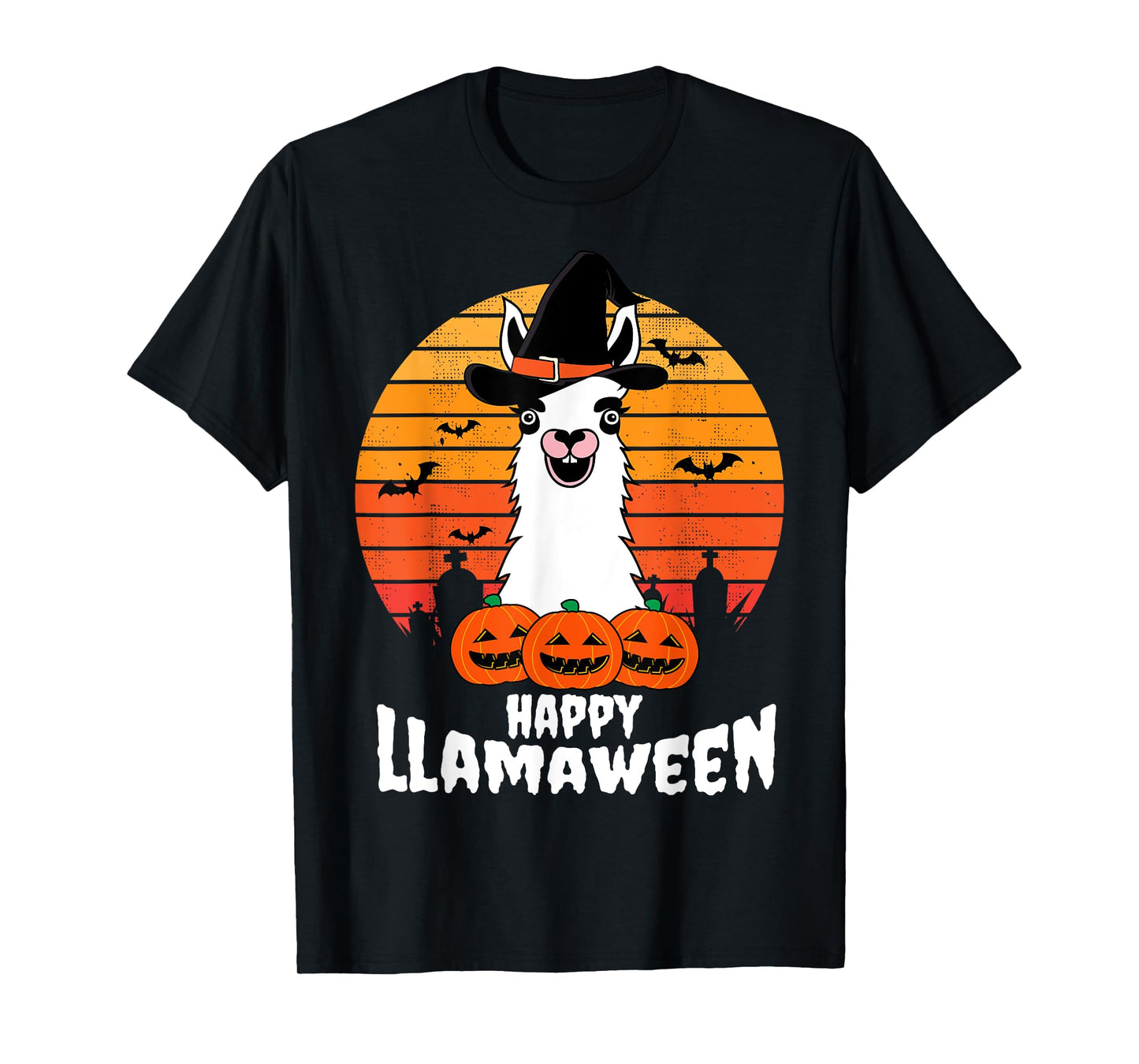 Happy Llamaween Llama Witch Costume Easy Halloween Gifts T-Shirt