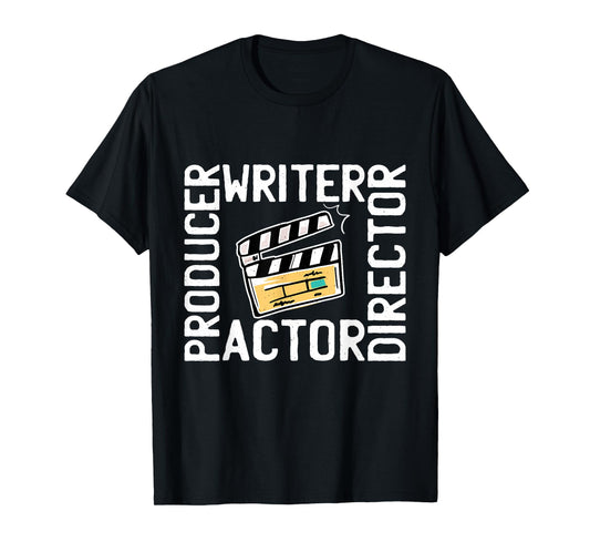 Funny Film Editor Designs For Film Making Lover Unisex-Adults T-Shirt Black Short Sleeve Classic Fit Retro Movie-Themed T-Shirt